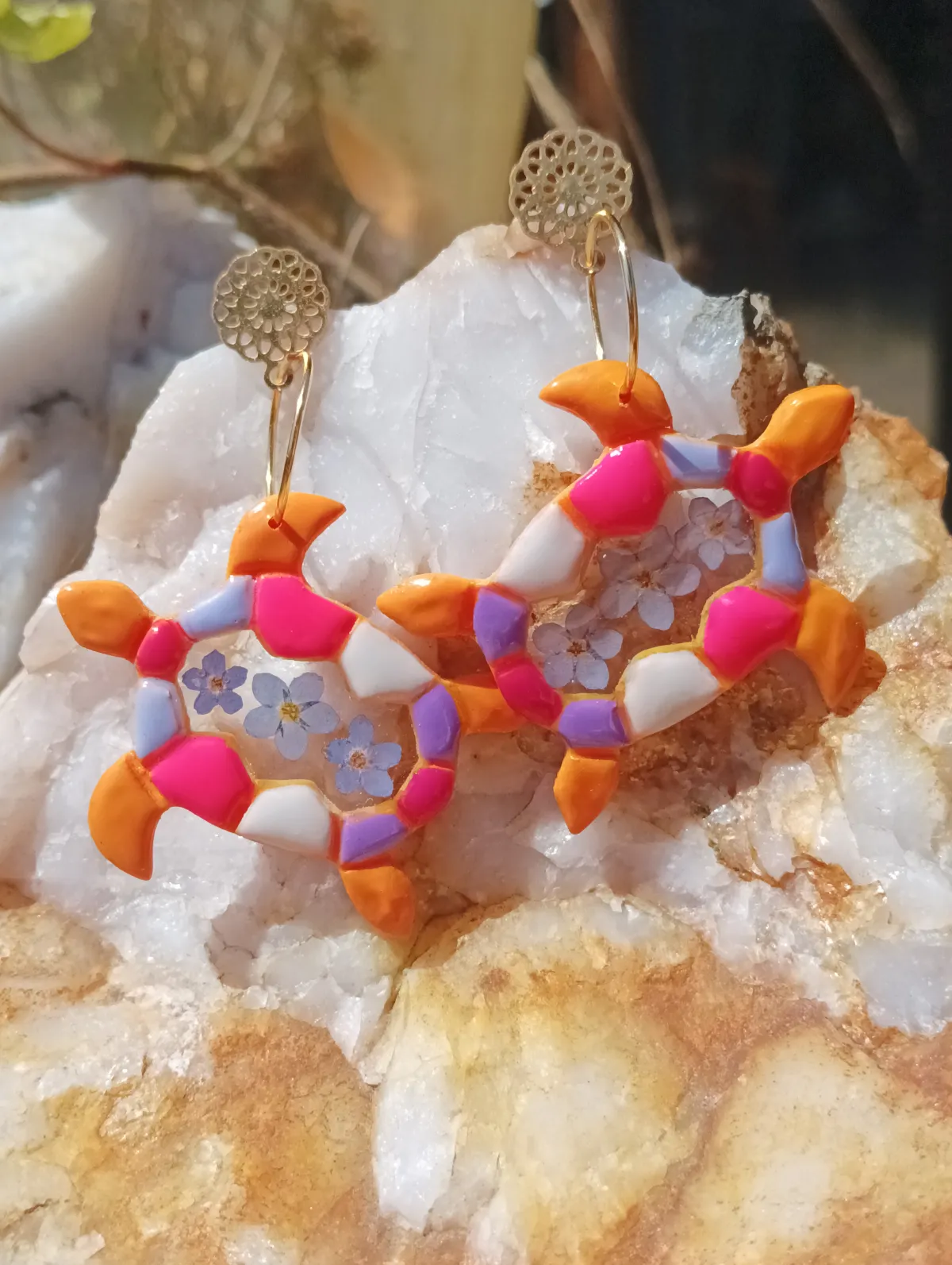 Aros tortuga marina en flor