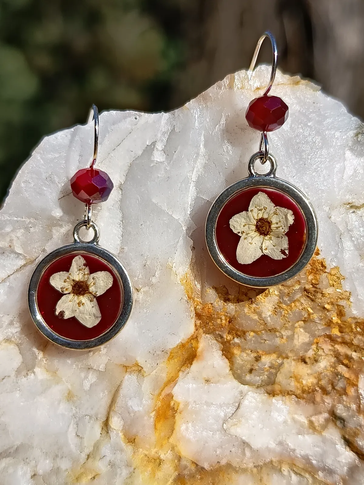 Aros buxus fondo rojo